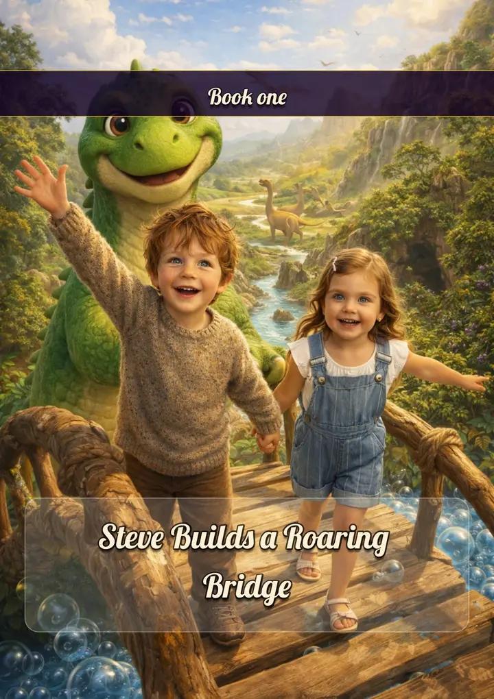 Personalized fairy tale book with child's photo — Steve Builds a Roaring Bridge