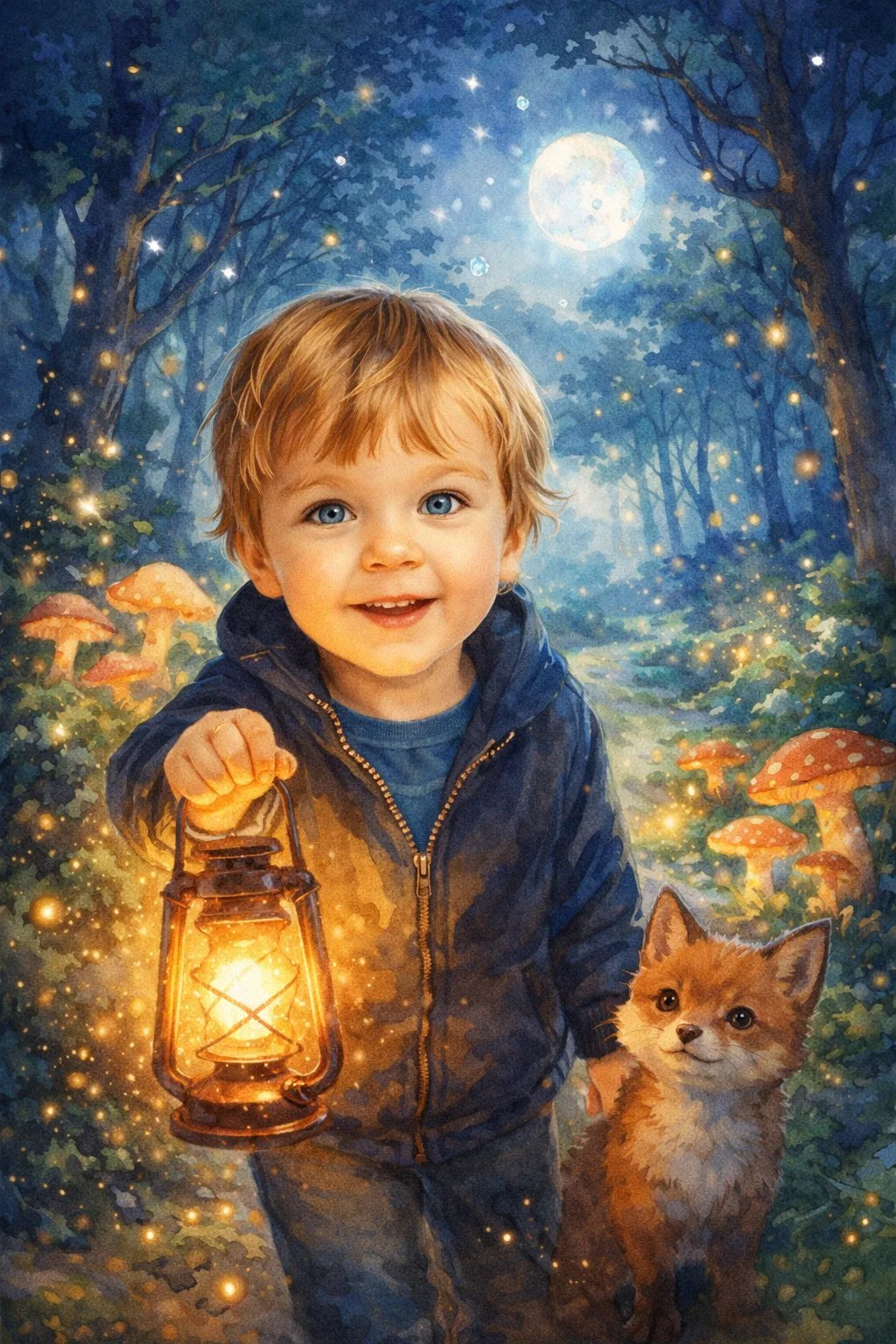 Персонализированная сказка с фото ребёнка — стиль акварель